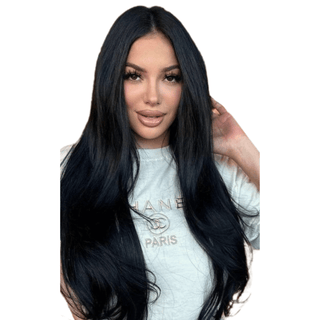 [Pre Order] Full Shine Virgin Human Hair Invisible Fill In Clip in Hair Extensions 7 Pieces Jet Black (#1)-Invisible Fill In Clip in Hair Extensions-Full Shine