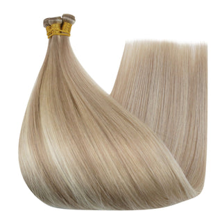 Full Shine Genius Weft Hair Extensions 100% Virgin Human Highlights (#P18/613)-Virgin Genius Hair Weft-Full Shine