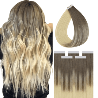 Effortless Glamour: Transform your look effortlessly with our Virgin Tape Hair Extensions, crafted from the highest quality virgin hair for a glamorous finish.