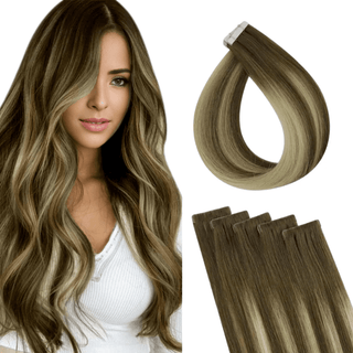 Full Shine High Quality Virgin Hair Injection Tape in Extensions Balayage Highlights-Seamless Injection Tape in extension-Full Shine