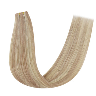 Invisible Weft Hair Extensions by Fullshine, crafted from high-quality virgin weft hair for an undetectable and natural finish, perfect for blending effortlessly with your own hair.