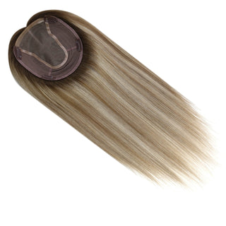 100% Human Hair Extensions combined with a large base 6x7 inch topper, providing full coverage and a flawless blend for a stunning hairstyle.