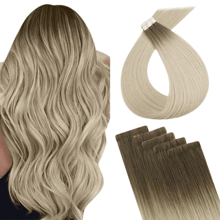 [New Color]Full Shine Seamless Injection Tape In Hair Extensions Dark Blonde (#9A/10/800)-Seamless Injection Tape in extension-Full Shine