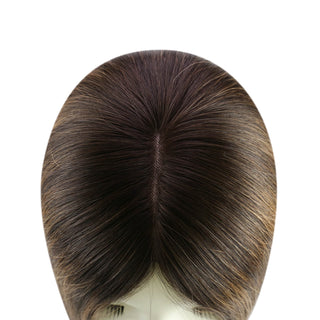 Large Base Hair Topper measuring 6x7 inches, featuring a mono base for durability and longevity, ensuring a secure and comfortable fit over time