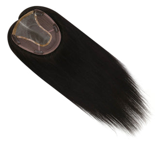 Hair Topper designed for thin hair, featuring virgin human hair and a silk base that ensures comfort and a natural look throughout the day.