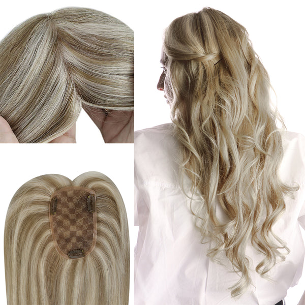 Fullshine human hair wiglets for the top of your head brown color