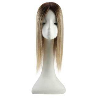 Hair Topper designed for thin hair, featuring virgin human hair and a silk base that ensures comfort and a natural look throughout the day.