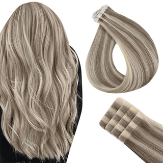 Full Shine High Quality Virgin Hair Injection Tape in Extensions Balayage Highlights (#4/4/27)-Seamless Injection Tape in extension-Full Shine