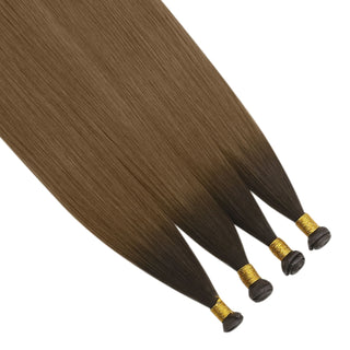 [New Color] Full Shine Best Virgin Hair Genius Weft Hair Extensions Balayage (#R3T8)-Virgin Genius Hair Weft-Full Shine